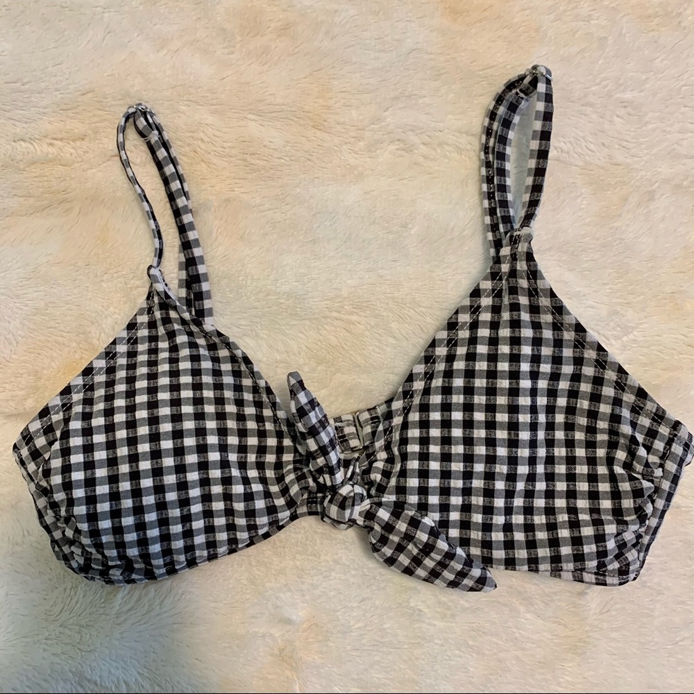 Black and White Gingham Bikini Top - Picture 2 of 5